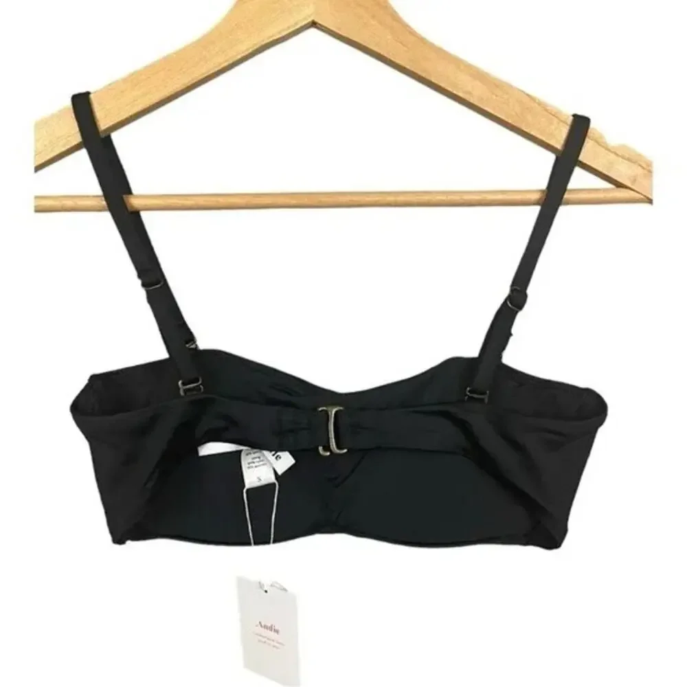 Andie Swim Black The Bora Bora Bikini Top in Black XS NWT - Picture 6 of 7